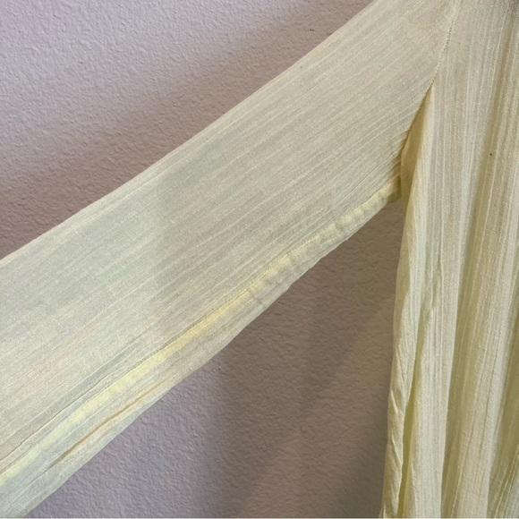 Calypso St. Barth yellow 100% Ottomans light gauzy long sleeve blouse xxsmall - Picture 11 of 12